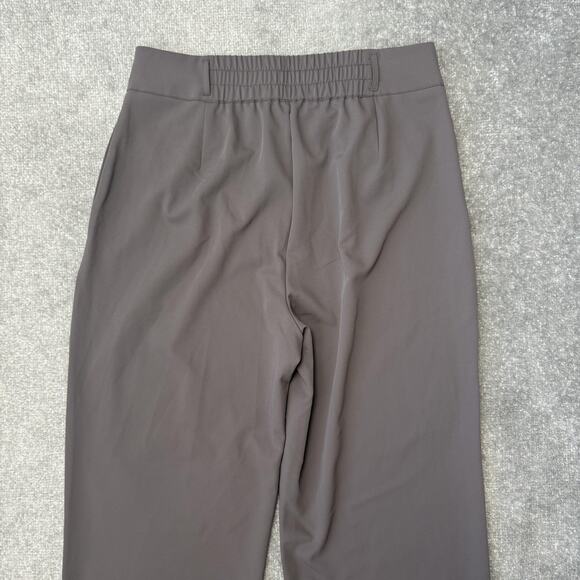 Halara Pants Womens Large Gray/Brown Regular Pleat Front Elastic Waist Straight - Picture 10 of 11